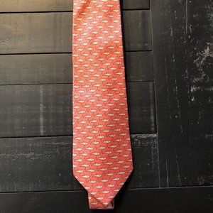Vineyard Vines Tie with Fish Pattern, Orange/Pink